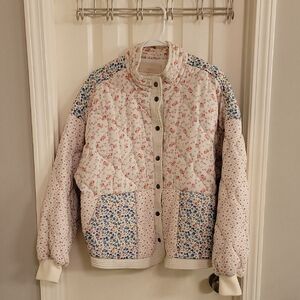 Blank NYC Floral Patchwork Bomber Jacket